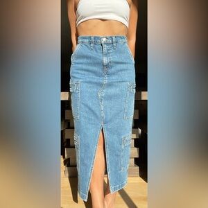 Hudson Denim Cargo Midi Skirt – Size 25